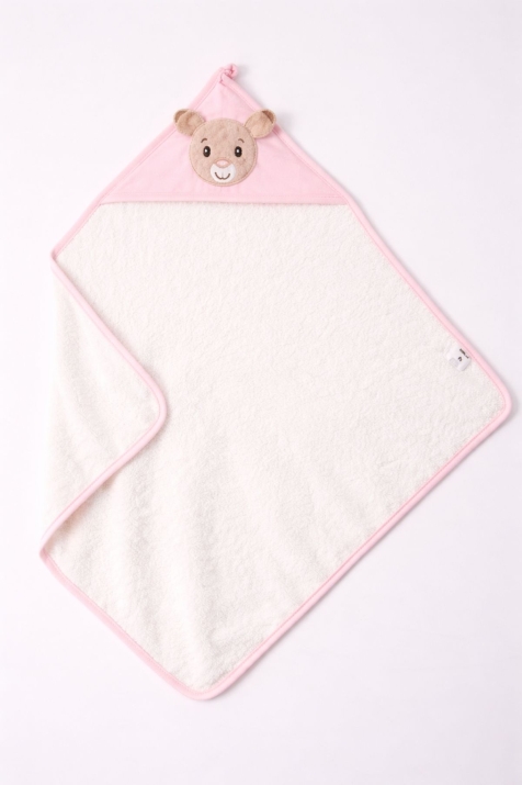 Бебешка хавлия за баня, розов цвят