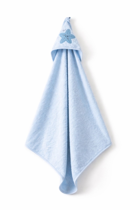 Бебешка хавлия за баня, син цвят