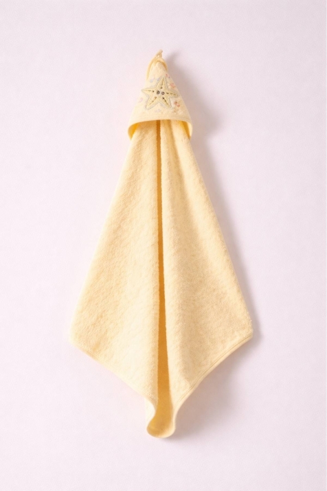 Бебешка хавлия за баня, жълт цвят