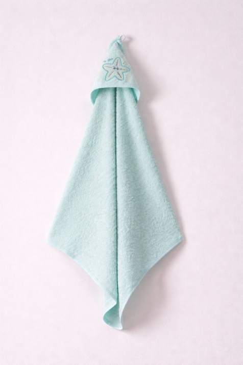 Бебешка хавлия за баня, цвят мента