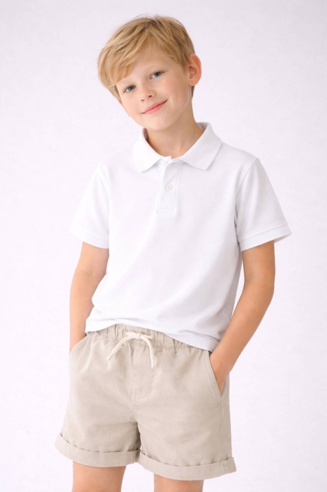 Детска тениска за момче, бял цвят