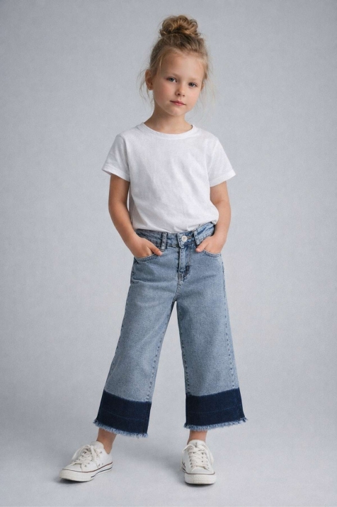  Детски дънки момиче , син цвят