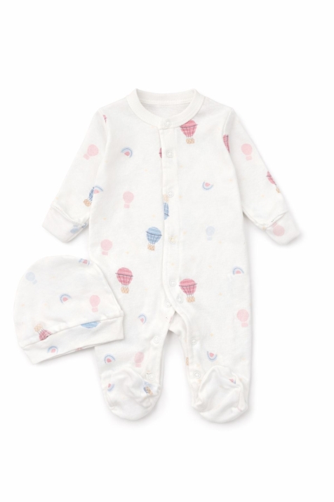 Бебешки гащеризон за момиче с дълъг ръкав, бял цвят