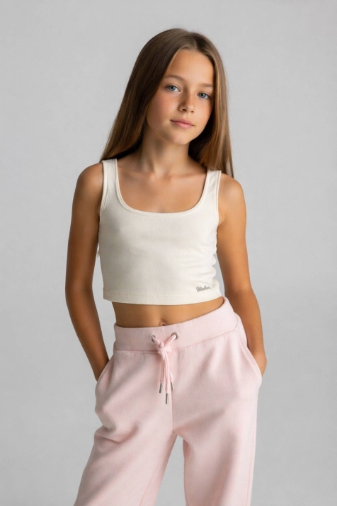 Детски потник за момиче, цвят екрю