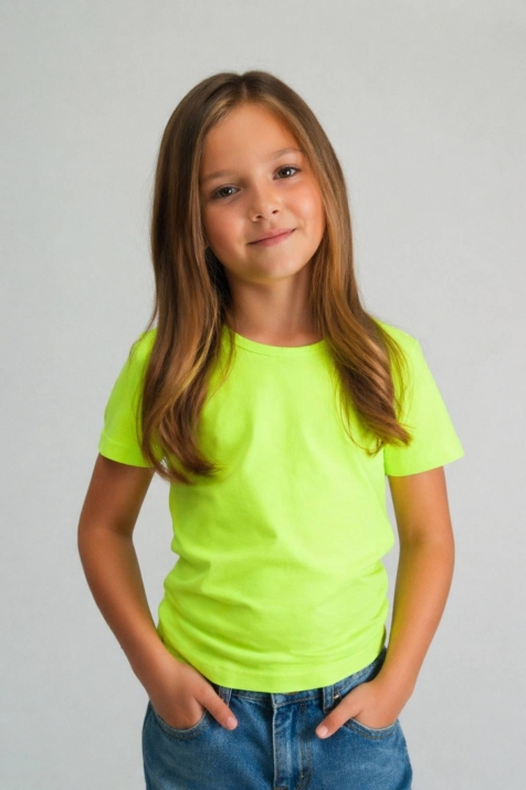 Детска тениска за момиче, зелен цвят