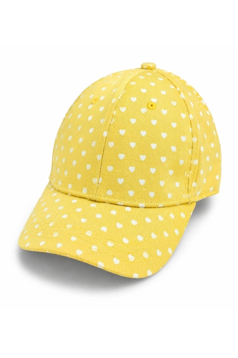 Детска шапка за момиче, жълт цвят 