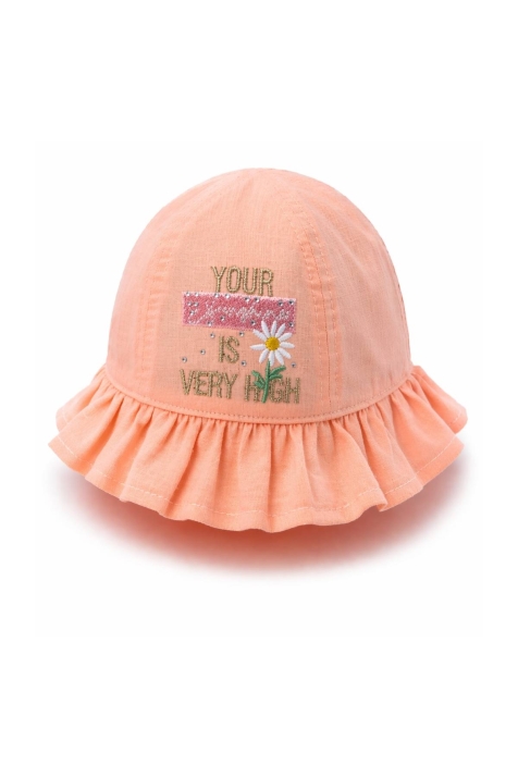 Детска шапка момиче, оранжев цвят