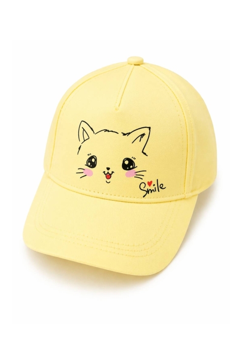 Бебешка шапка момиче, жълт цвят