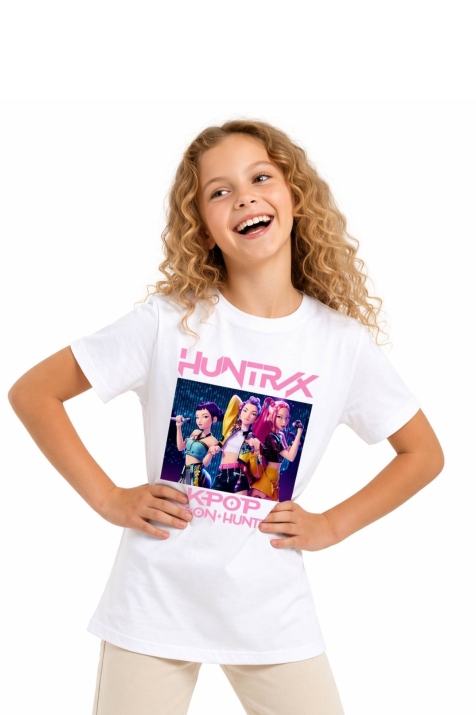 Детска тениска за момиче, цвят екрю