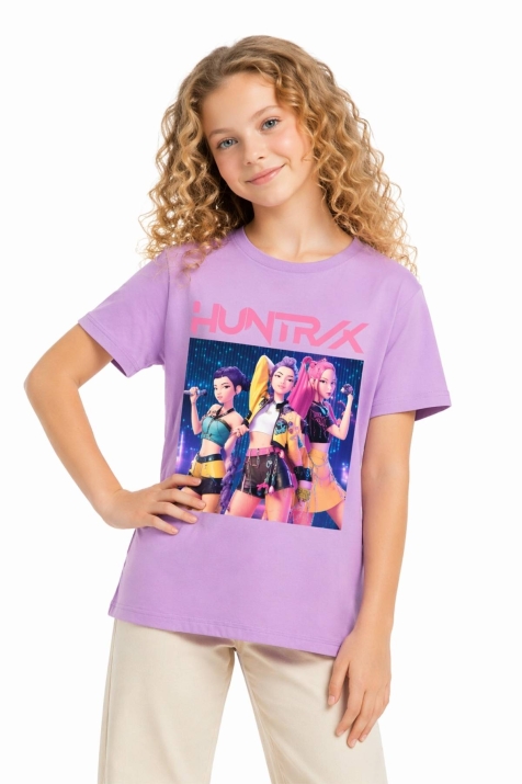 Детска тениска за момиче, лилав цвят
