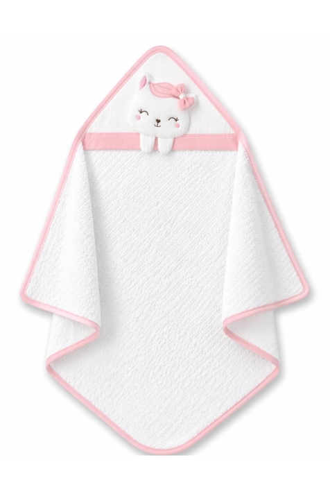 Бебешка хавлия за баня, розов цвят