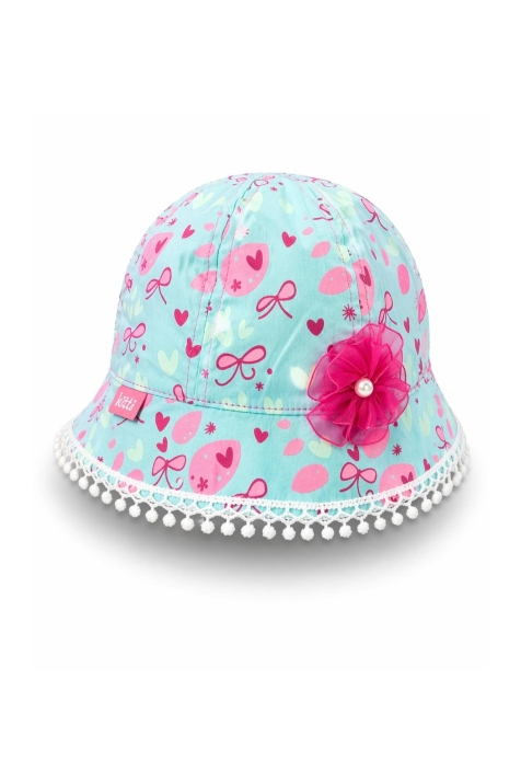 Детска шапка за момиче, цвят мента 