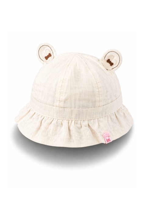 Бебешка шапка за момиче, цвят екрю