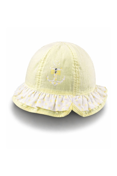 Детска шапка за момиче, жълт цвят