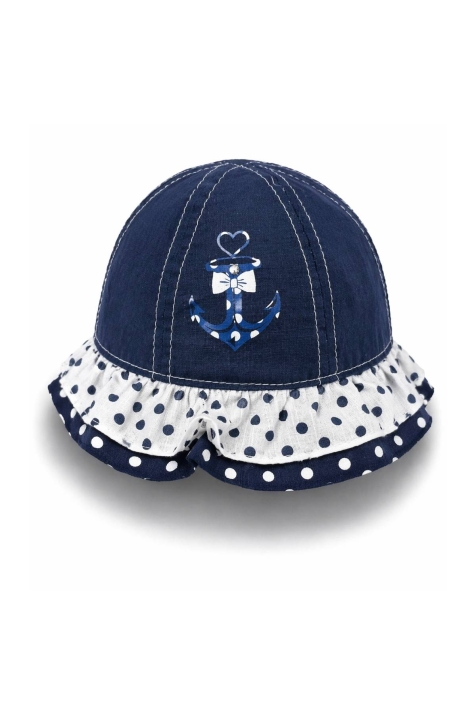 Детска шапка за момиче, тъмно син цвят