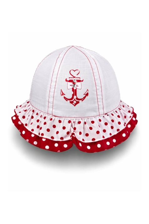 Детска шапка за момиче, червен цвят