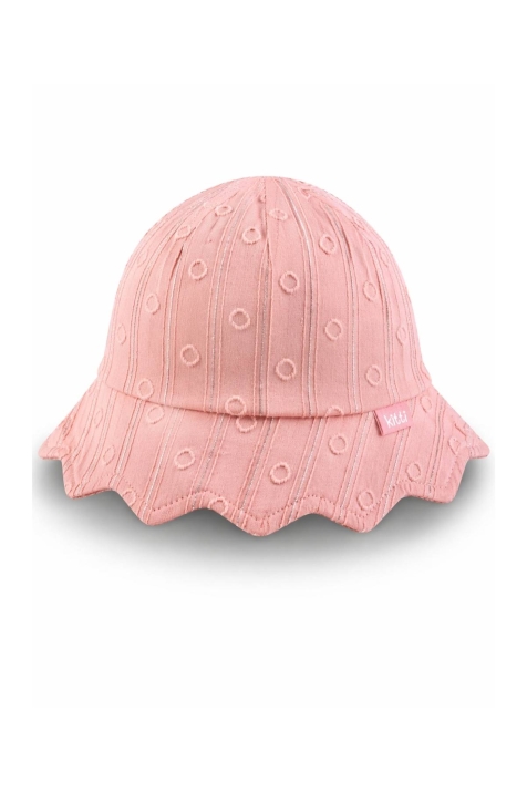 Детска шапка за момиче, тъмно розов цвят