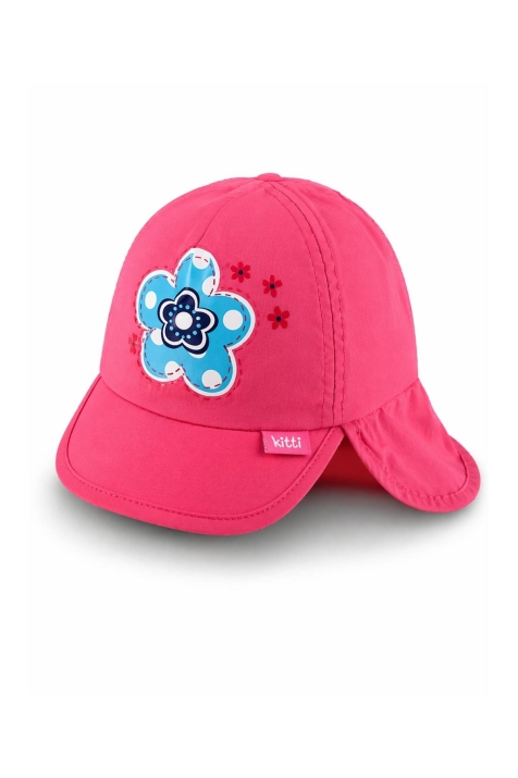 Детска шапка за момиче, цикламен цвят