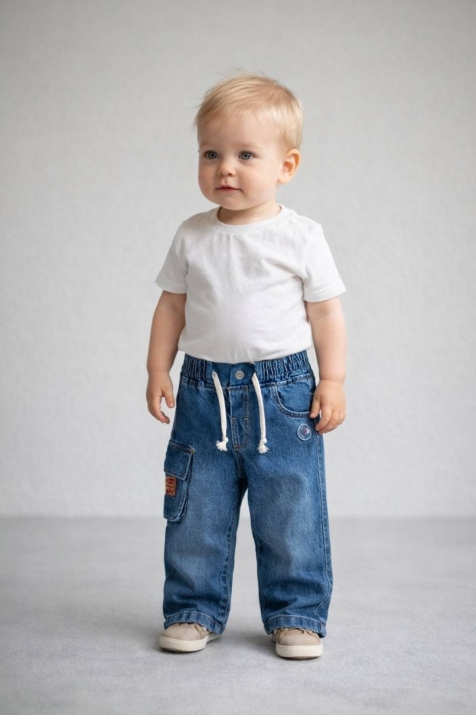 Детски дънки за момче, син цвят