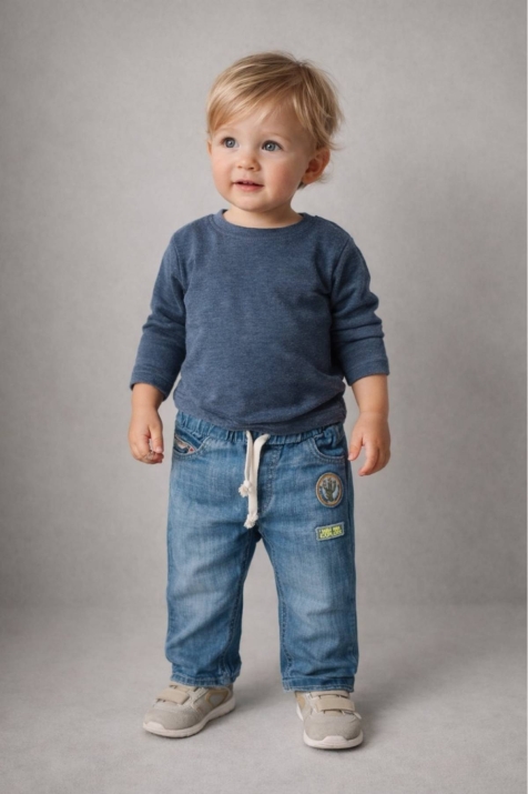 Детски дънки за момче, син цвят