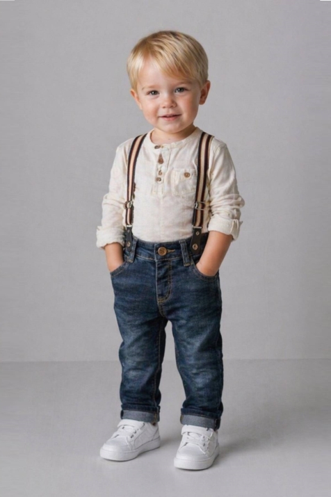 Детски дънки за момче, син цвят