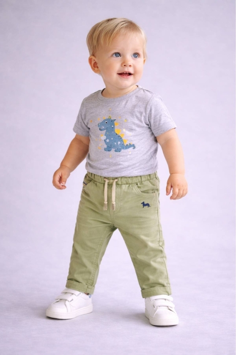 Детски панталон за момче, зелен цвят