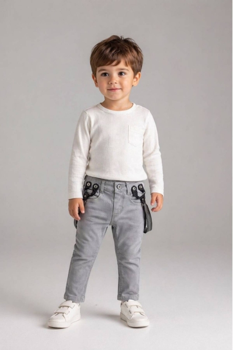 Детски панталон за момче, сив цвят