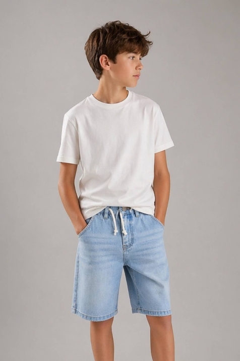 Детски къси дънкови панталонки за момче, светло син цвят