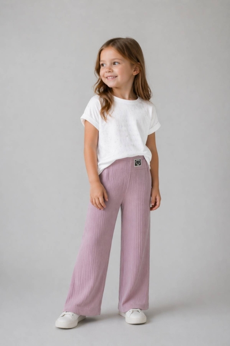 Детски спортен панталон за момиче, лилав цвят