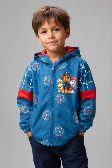 Детско яке за момче Paw patrol, цвят петрол