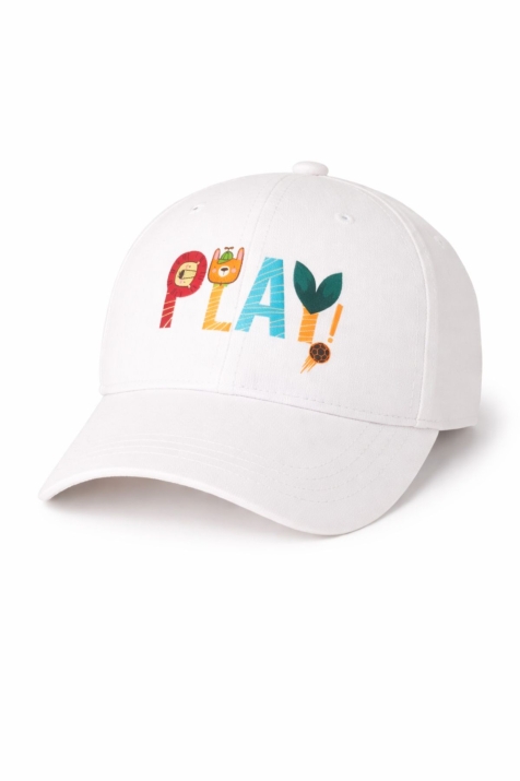 Детска шапка за момче, бял цвят 