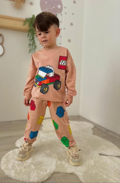 Детски комплект момче дълъг ръкав Lego,бежов цвят