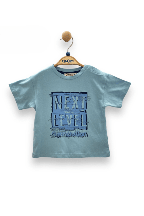 Детска тениска за момче, син цвят