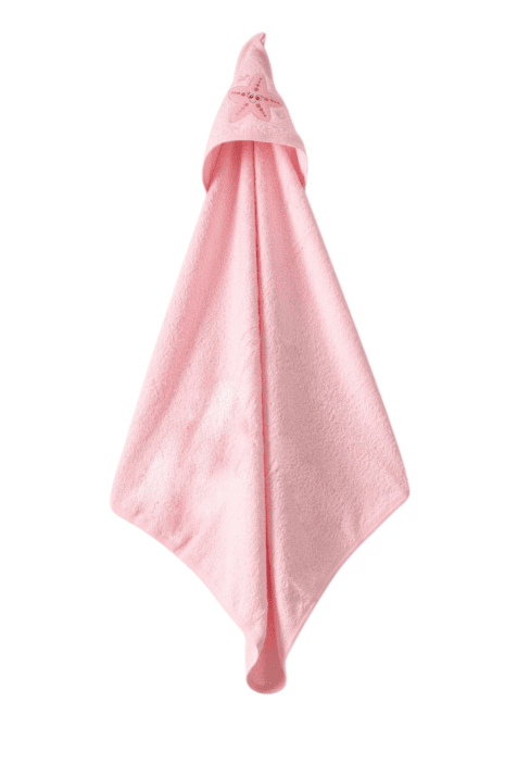 Бебешка хавлия за баня, розов цвят