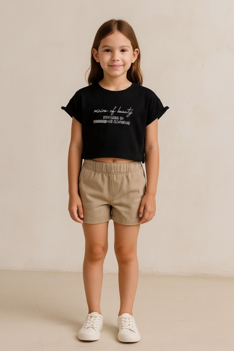 Детска тениска момиче, черен цвят