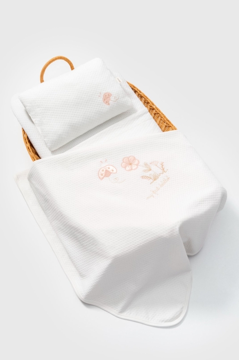 Бебешки комплект за количка, бял цвят 