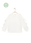 Детска блуза за момиче дълъг ръкав, бял цвят