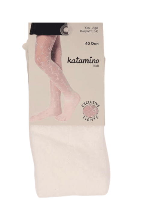 Детски чорапогащник за момиче, цвят екрю