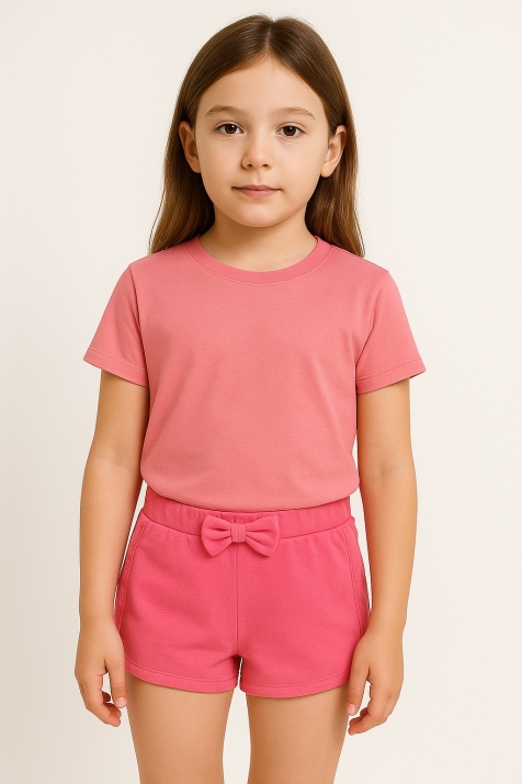 Детски къси панталонки момиче, цикламен цвят