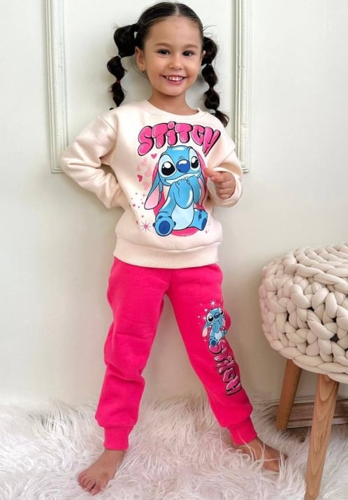 Комплект момиче дълъг ръкав вата Stitch