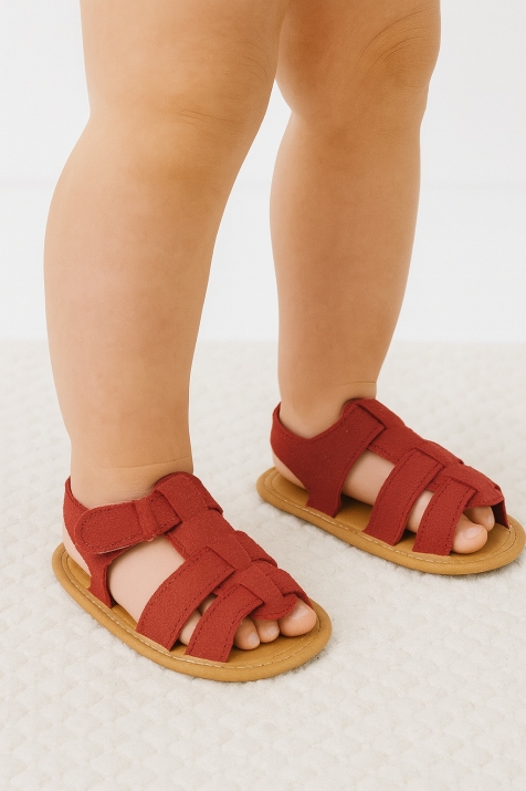 Бебешки декоративни обувки, червен цвят