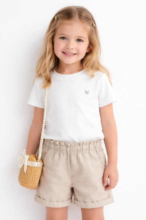 Детска тениска за момиче, бял цвят