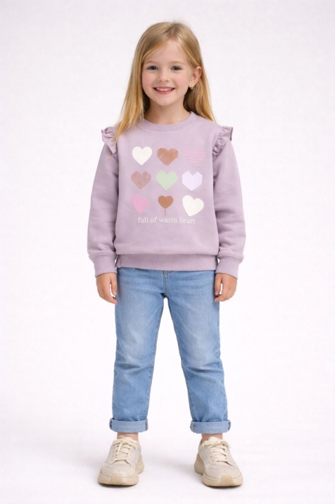 Детска блуза за момиче дълъг ръкав, лилав цвят