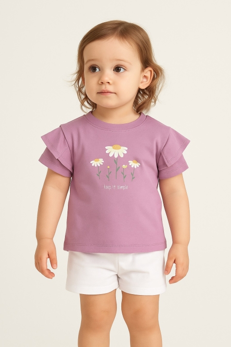Детска тениска за момиче, лилав цвят