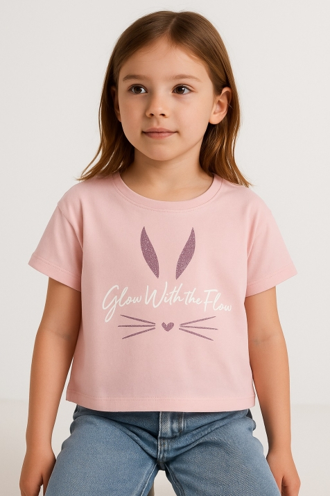 Детска тениска момиче, розов цвят