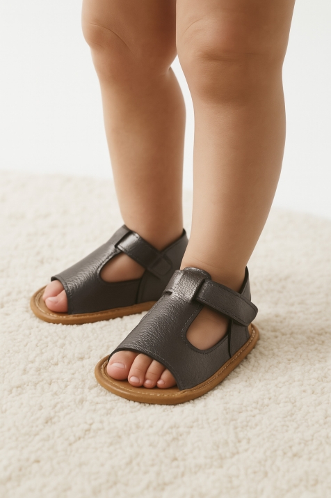 Бебешки декоративни обувки за момиче, сив цвят