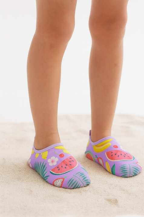 Детски обувки за плаж за момиче с плодове, лилав цвят
