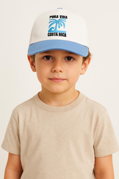 Детска шапка за момче, син цвят