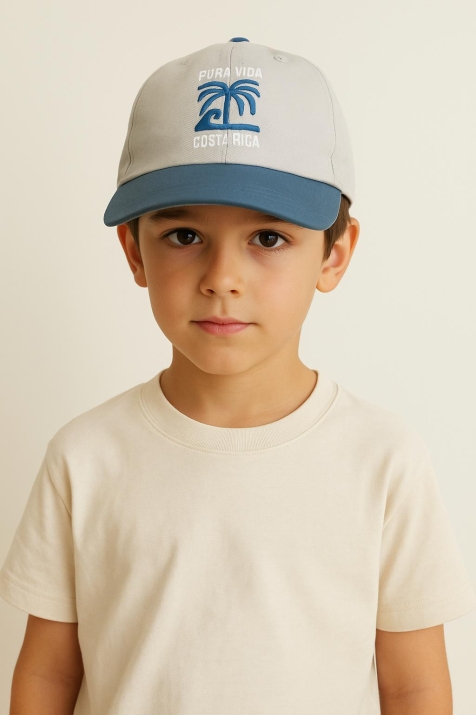 Детска шапка за момче, син цвят