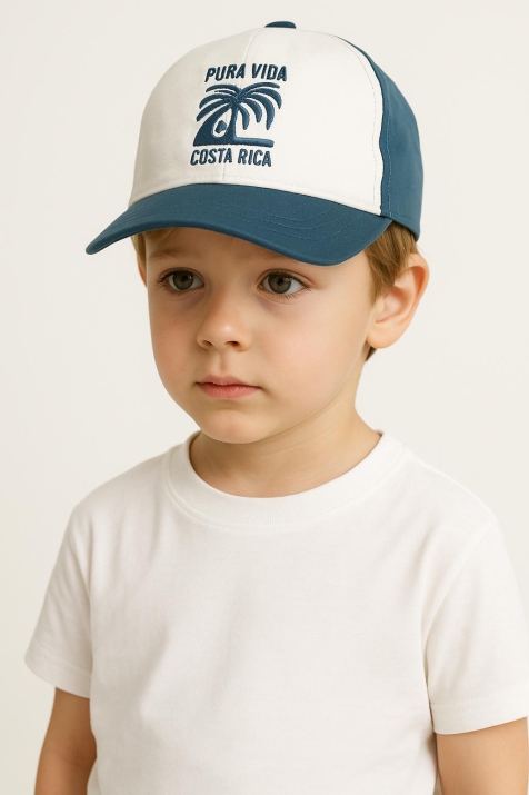 Детска шапка за момче, син цвят